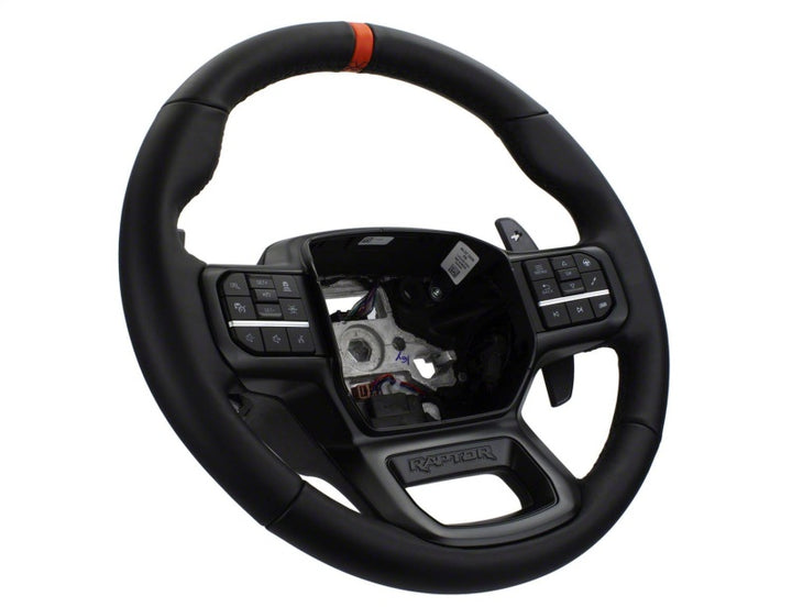 Ford Racing 2021+ F-150 Raptor Steering Wheel Kit - Black - Bull Strap