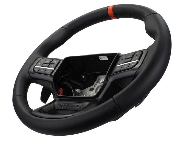 Ford Racing 2021+ F-150 Raptor Steering Wheel Kit - Black - Bull Strap