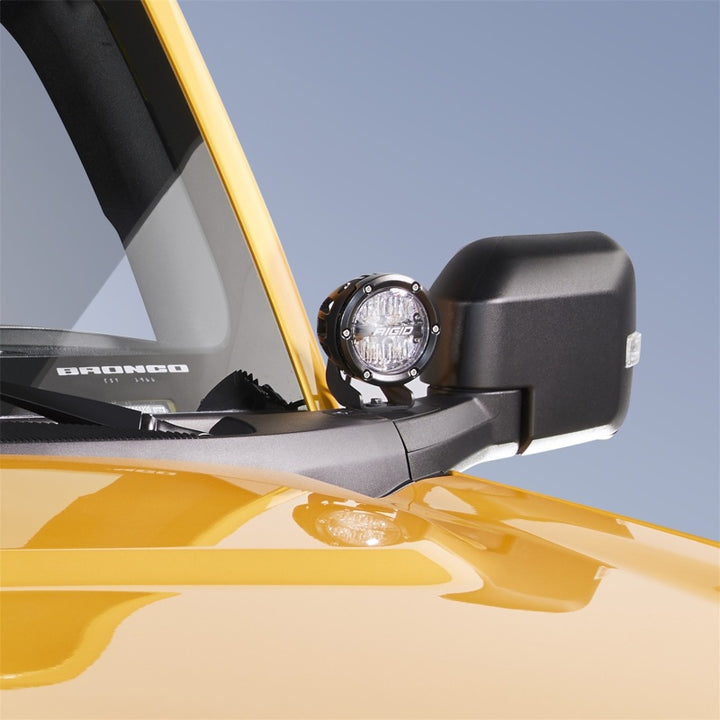 Ford Racing 2021+ Ford Bronco Mirror Mounted 4in Rigid LED Lights Kit - Bull Strap