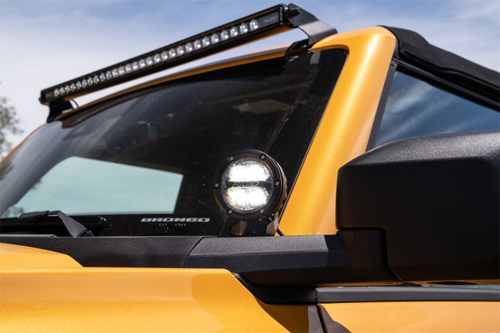 Ford Racing 2021+ Ford Bronco Mirror Mounted 4in Rigid LED Lights Kit - Bull Strap