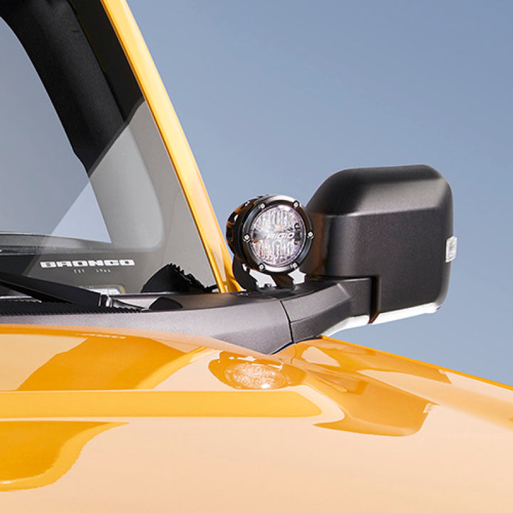 Ford Racing 2021+ Ford Bronco Mirror Mounted 4in Rigid LED Lights Kit - Bull Strap