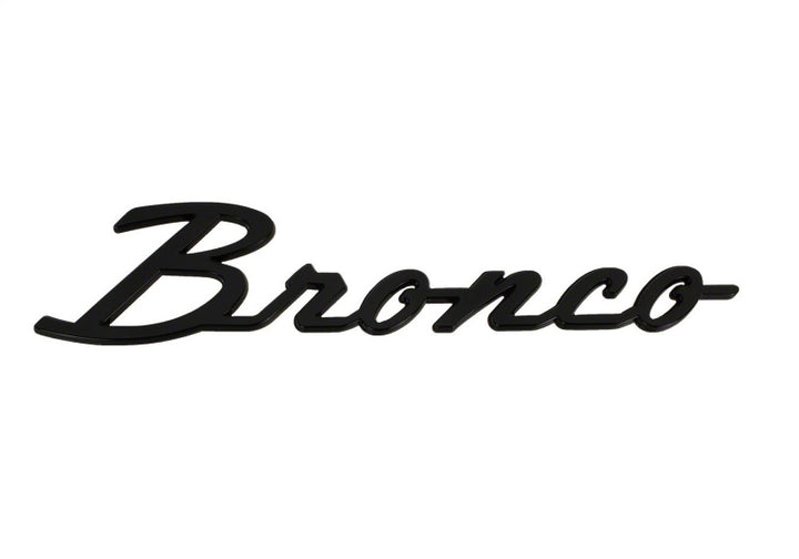 Ford Racing 21-24 Bronco Classic Script Fender Badge Kit - Gloss Black - Bull Strap