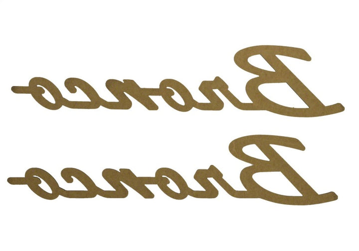 Ford Racing 21-24 Bronco Classic Script Fender Badge Kit - Gloss Black - Bull Strap