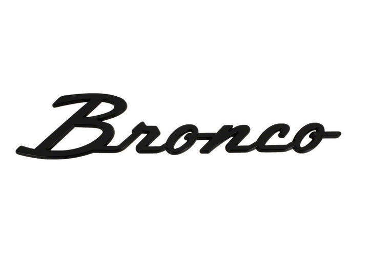 Ford Racing 21-24 Bronco Classic Script Fender Badge Kit - Gloss Black - Bull Strap