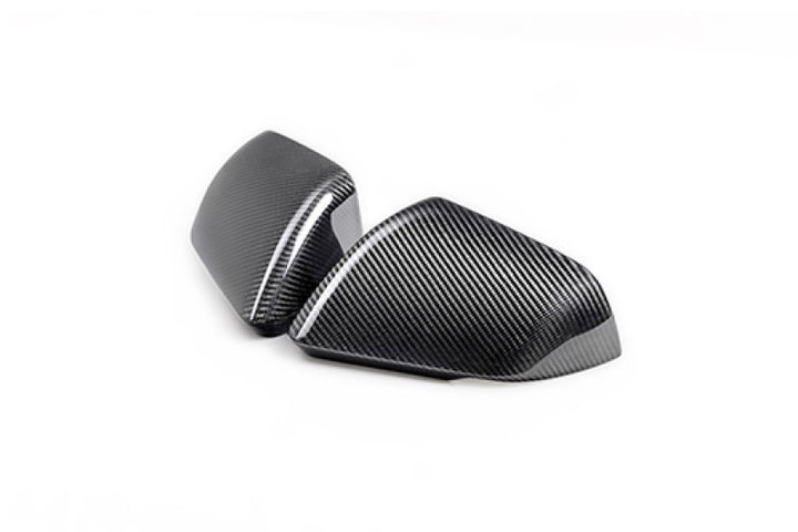 Ford Racing 24-25 Mustang (w/Integrated Turn Signals) Carbon Fiber Mirror Skull Caps - Gloss - Bull Strap