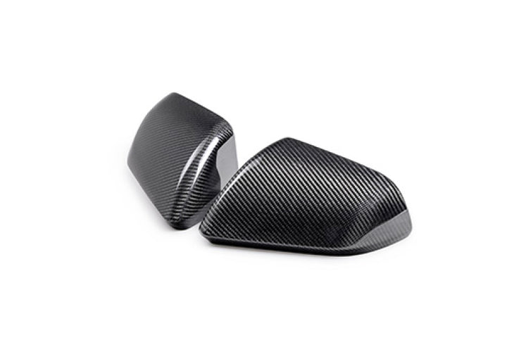 Ford Racing 24-25 Mustang (w/o Turn Signals) Carbon Fiber Mirror Skull Caps - Gloss - Bull Strap