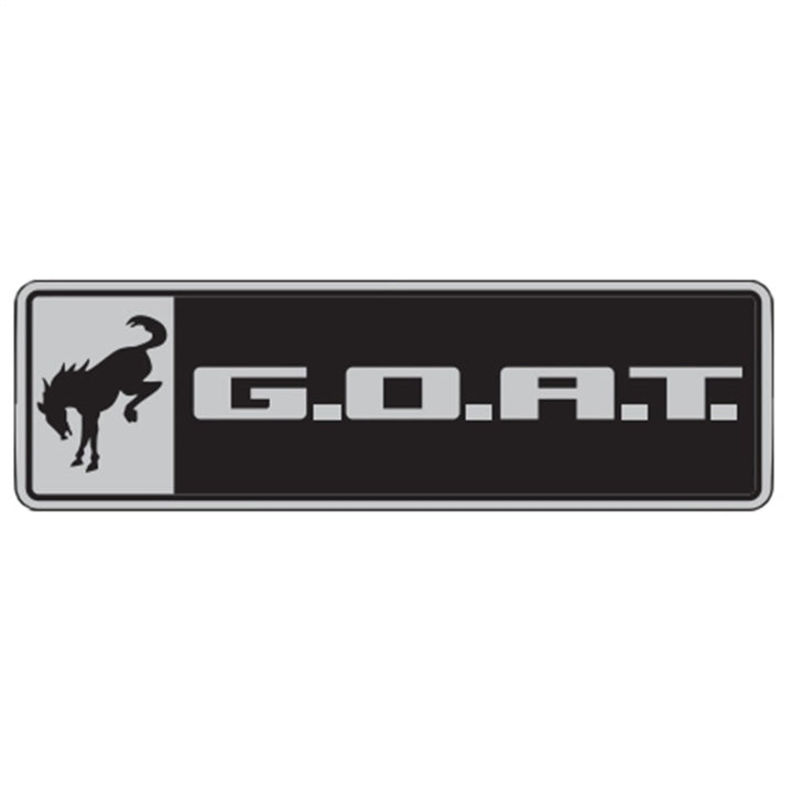 Ford Racing Bronco/Bronco Sport G.O.A.T. Badge - Black/Chrome - Bull Strap