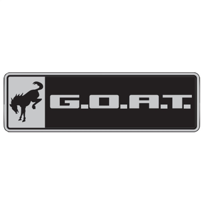 Ford Racing Bronco/Bronco Sport G.O.A.T. Badge - Black/Chrome - Bull Strap