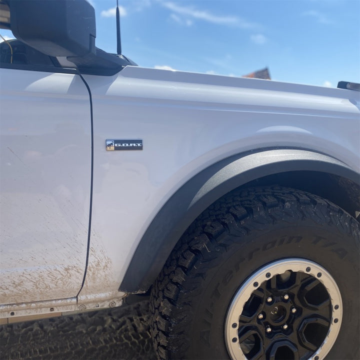 Ford Racing Bronco/Bronco Sport G.O.A.T. Badge - Black/Chrome - Bull Strap