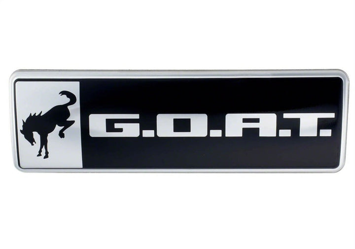 Ford Racing Bronco/Bronco Sport G.O.A.T. Badge - Black/Chrome - Bull Strap