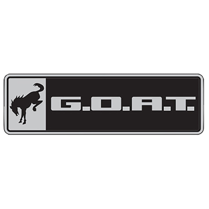 Ford Racing Bronco/Bronco Sport G.O.A.T. Badge - Black/Chrome - Bull Strap
