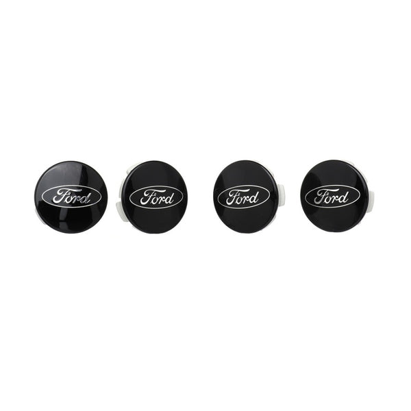 Ford Racing Car Black and Chrome Wheel Cap - Bull Strap