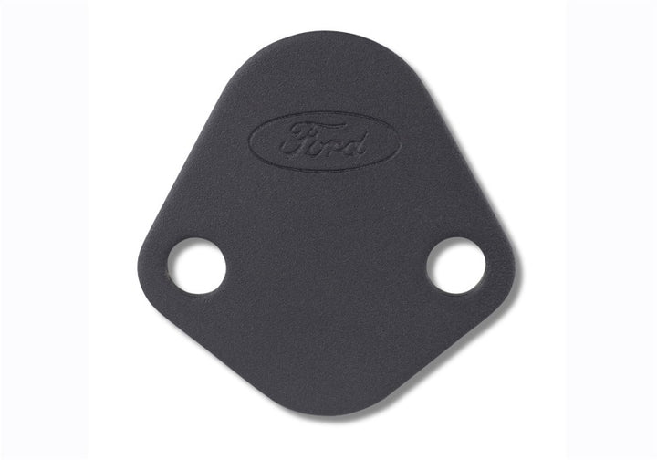 Ford Racing Fuel Pump Block Off Plate - Black Crinkle Finish w/ Ford Oval - Bull Strap