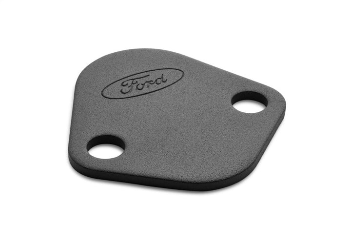 Ford Racing Fuel Pump Block Off Plate - Black Crinkle Finish w/ Ford Oval - Bull Strap