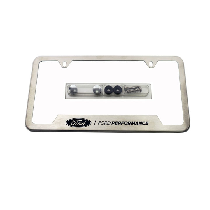 Ford Racing Stainless Steel Ford Performance License Plate Frame - Bull Strap