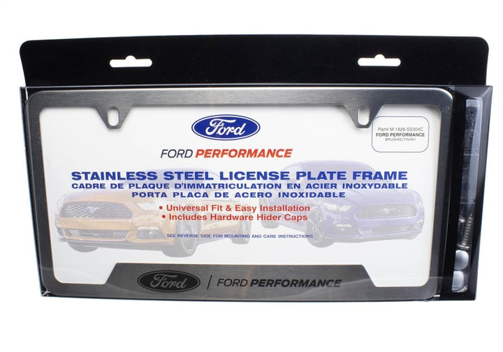 Ford Racing Stainless Steel Ford Performance License Plate Frame - Bull Strap