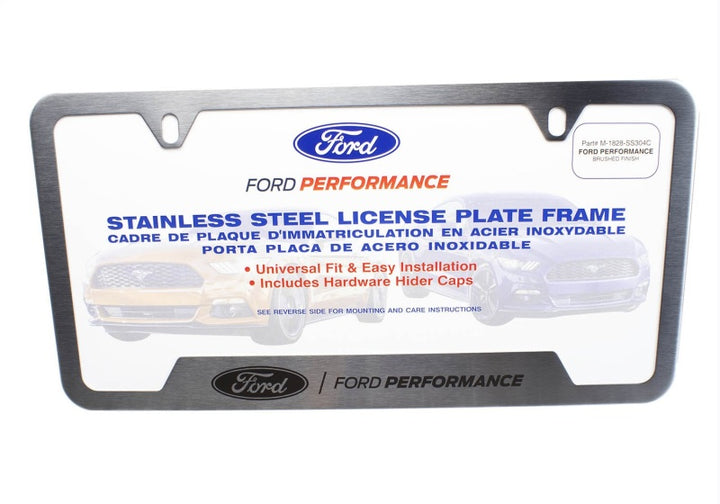 Ford Racing Stainless Steel Ford Performance License Plate Frame - Bull Strap