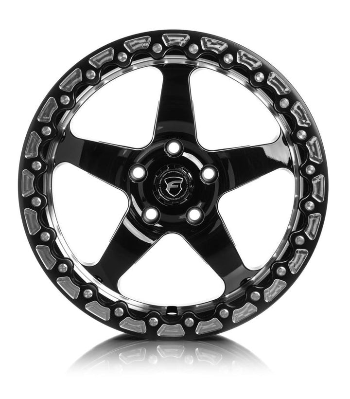 Forgestar D5 Beadlock 17x10 / 5x115 BP / ET00 / 5.5in BS Gloss Black Wheel - Bull Strap