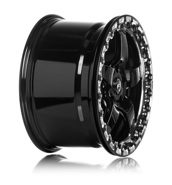 Forgestar D5 Beadlock 17x10 / 5x120 BP / ET45 / 7.3in BS Gloss Black Wheel - Bull Strap