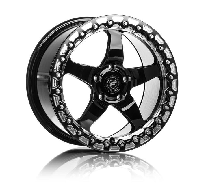 Forgestar D5 Beadlock 18x12 / 5x120.65 BP / ET56 / 8.8in BS Gloss Black Wheel - Bull Strap