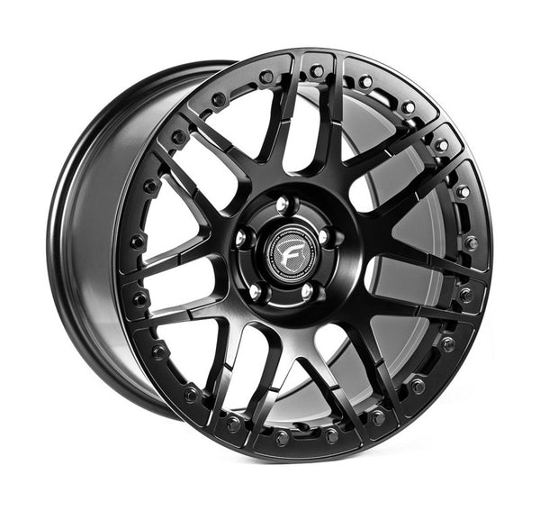 Forgestar F14 Beadlock 17x10 / 5x120 BP / ET45 / 7.3in BS Satin Black Wheel - Bull Strap