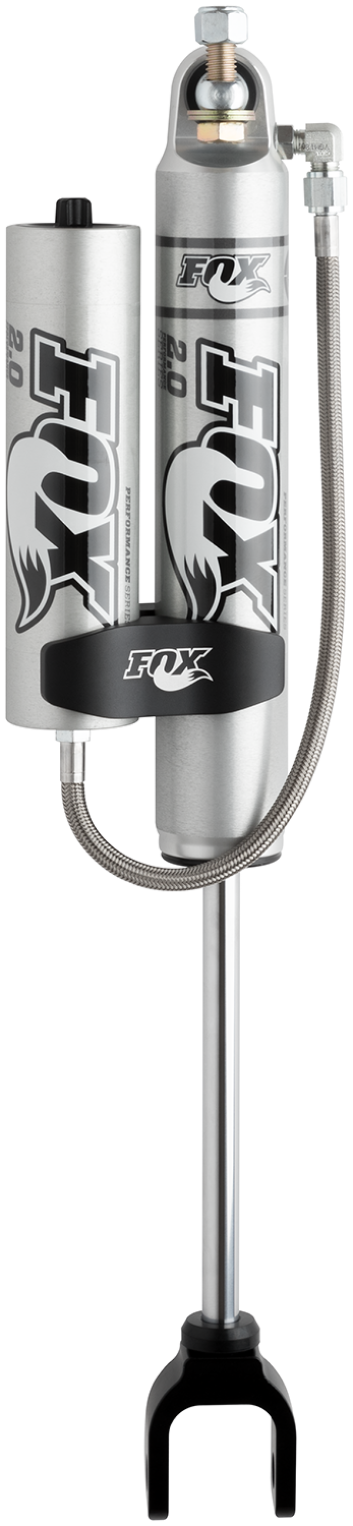 Fox 11+ Chevy HD 2.0 Performance Series 7.9in. Smooth Body Remote Res. Front Shock / 4-6in. Lift - Bull Strap