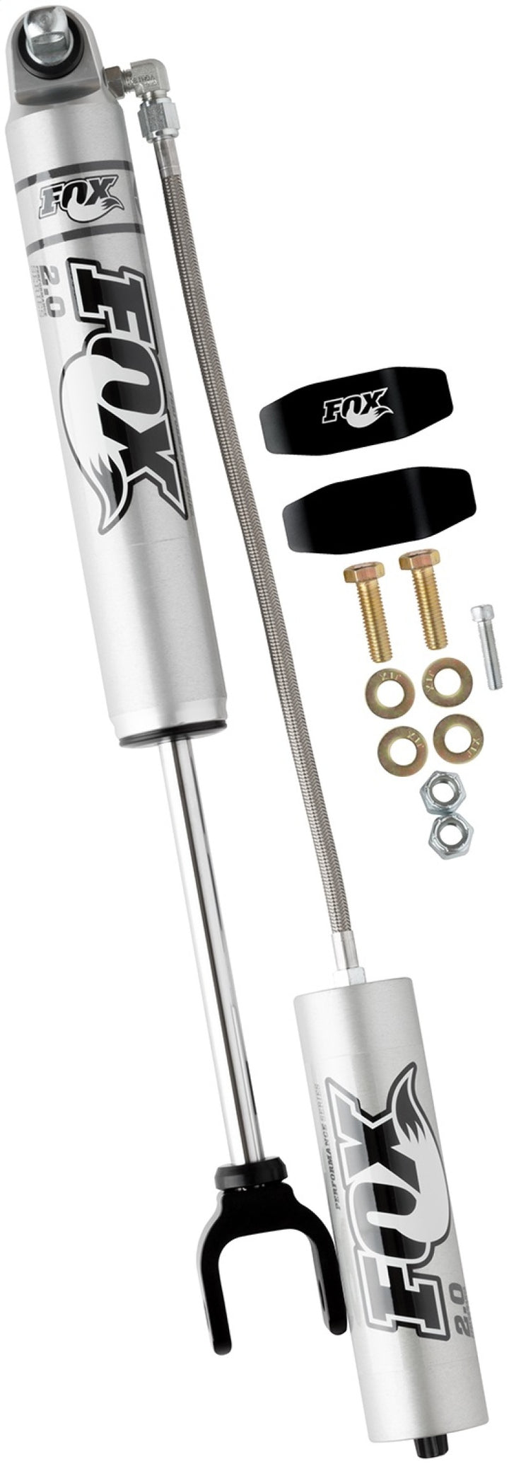 Fox 11+ Chevy HD 2.0 Performance Series 7.9in. Smooth Body Remote Res. Front Shock / 4-6in. Lift - Bull Strap