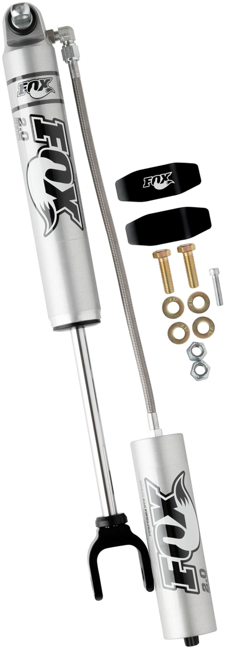 Fox 11+ Chevy HD 2.0 Performance Series 7.9in. Smooth Body Remote Res. Front Shock / 4-6in. Lift - Bull Strap