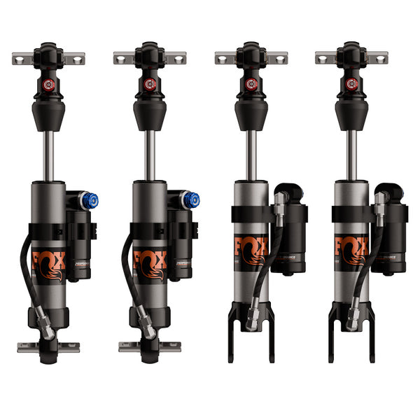 Fox Performance 14-19 Chevrolet Corvette C7 2.0 Coilover Reservoir Shock Kit - LSC Adjustable - Bull Strap