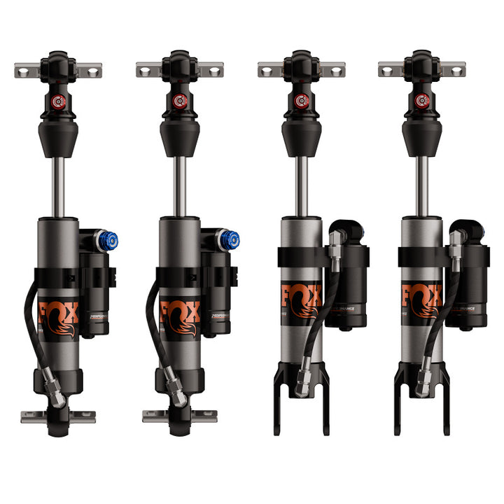 Fox Performance 14-19 Chevrolet Corvette C7 2.0 Coilover Reservoir Shock Kit - LSC Adjustable - Bull Strap