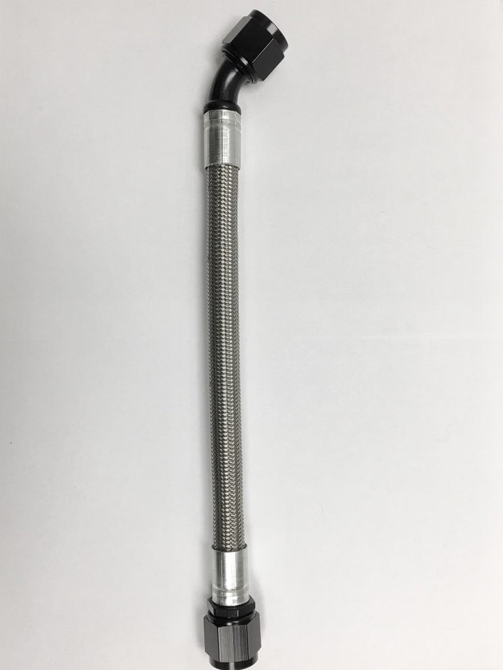 Fragola -10AN PTFE Hose Assembly Straight x 45 Degree 12in - Bull Strap