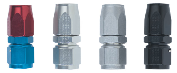 Fragola -10AN Straight Power Flow Hose End - Black - Bull Strap