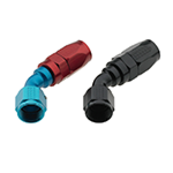 Fragola -16AN x 45 Degree Pro-Flow Hose End - Black - Bull Strap