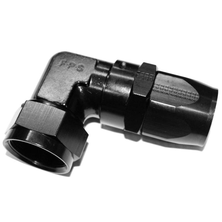 Fragola -20AN x 90 Degree Low Profile Forged Hose End - Black - Bull Strap