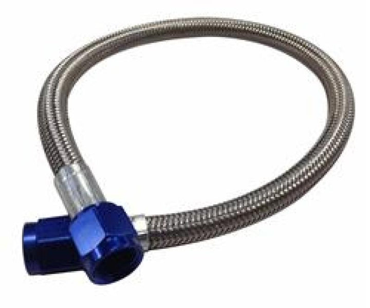 Fragola -4AN Hose Assembly Straight x Straight 36in Blue Nuts Nitrous Supply Line (3 Feet) - Bull Strap