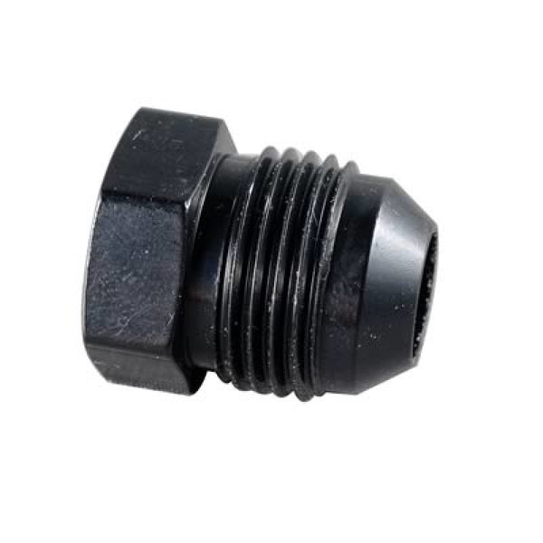 Fragola -6AN Aluminum Flare Plug - Black - Bull Strap