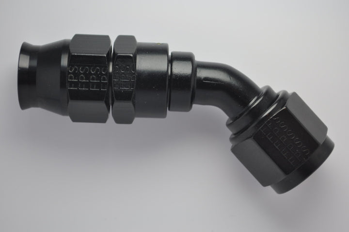 Fragola -6AN Real Street x 45 Degree Hose End Black For PTFE Hose - Bull Strap