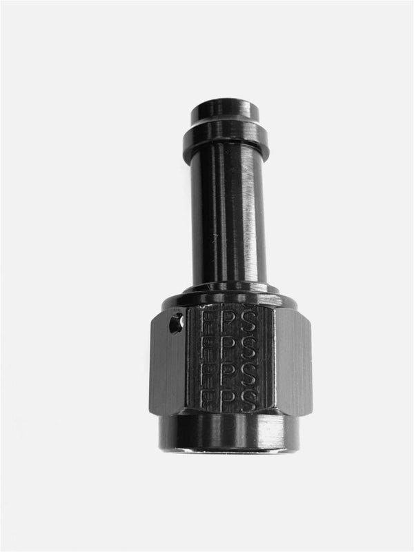 Fragola -6AN Straight EZ Street Hose End Black - Bull Strap