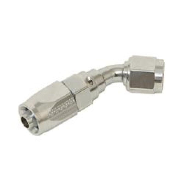 Fragola -6AN x 45 Degree Pro-Flow Hose End Chrome - Bull Strap