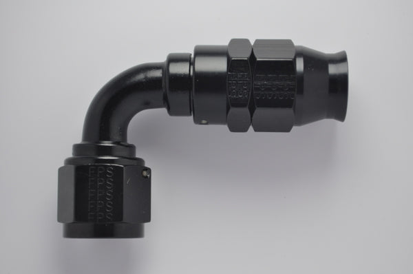 Fragola -8AN Real Street x 90 Degree Hose End Black For PTFE Hose - Bull Strap