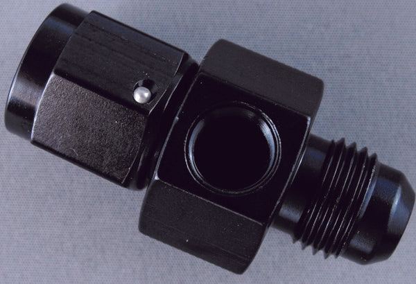 Fragola Inline Gauge Adapter -6AN Male x -6AN Fem - Black - Bull Strap