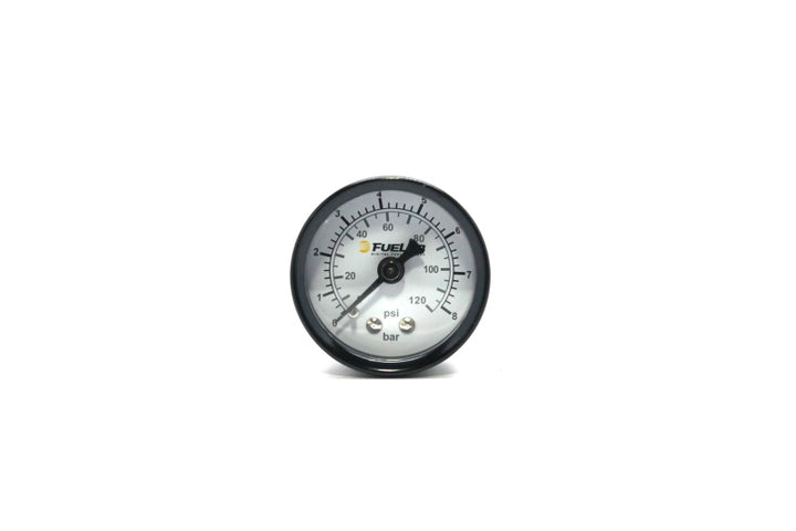 Fuelab 1.5in Fuel Pressure Gauge - EFI - Range 0-120 PSI (Dual Bar/PSI Scale) - Bull Strap