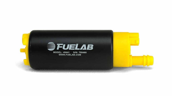 Fuelab 494 High Output In-Tank Electric Fuel Pump - 340 LPH In Offset From Out - Bull Strap