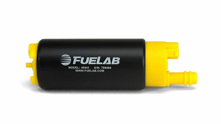Fuelab 494 High Output In-Tank Electric Fuel Pump - 340 LPH In Offset From Out - Bull Strap
