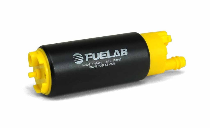 Fuelab 494 High Output In-Tank Electric Fuel Pump - 340 LPH In Offset From Out - Bull Strap