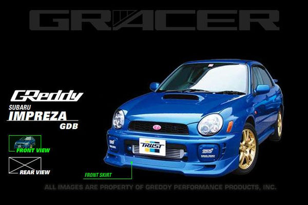 GReddy 02-03 WRX Polyurethane Front Lip Spoiler ** Must ask/call to order** - Bull Strap