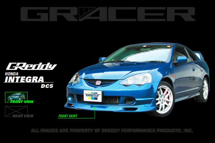 GReddy 02-04 Acura RSX Urethane Front Lip Spoiler ** Must ask/call to order** - Bull Strap