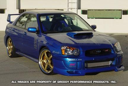 GReddy 04+ WRX & STi Fiberglass Front Lip Spoiler - Bull Strap