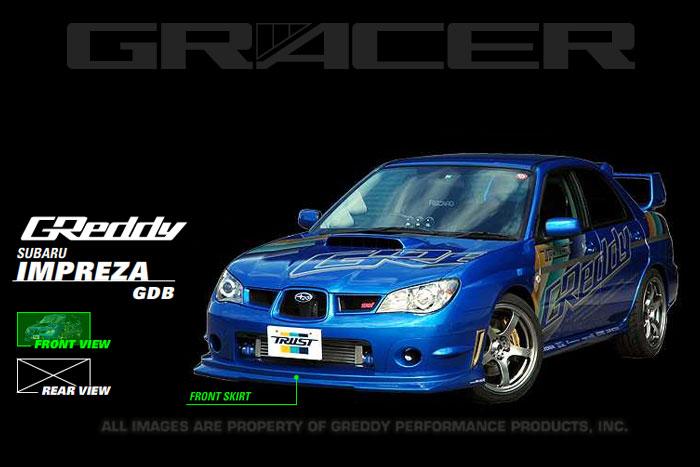 GReddy 06-07 WRX & STi Front Lip Spoiler FRP - Bull Strap