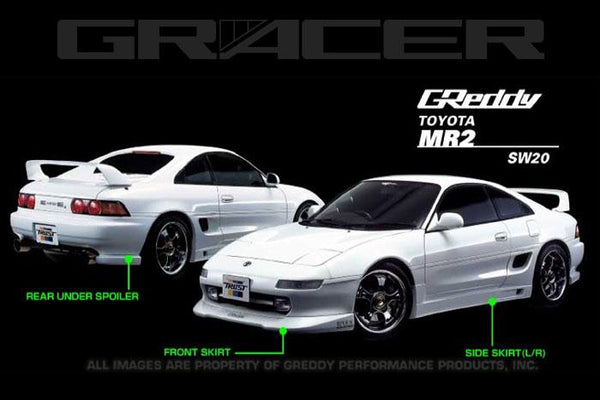 GReddy 90-96 Toyota MR-2 Side Skirts (2 pcs) - Bull Strap
